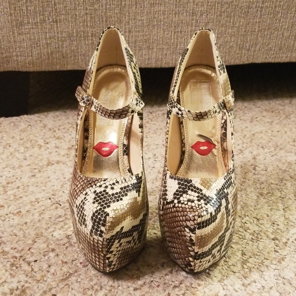 Red Kiss Platform Mary Janes platform heels